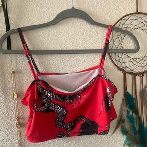 Dragon print crop top